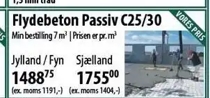 Flydebeton passiv c25/30