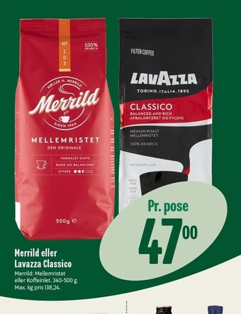 Min Købmand Merrild el. lavazza classico tilbud