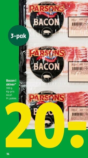Coop 365 Pärsons baconskiver tilbud