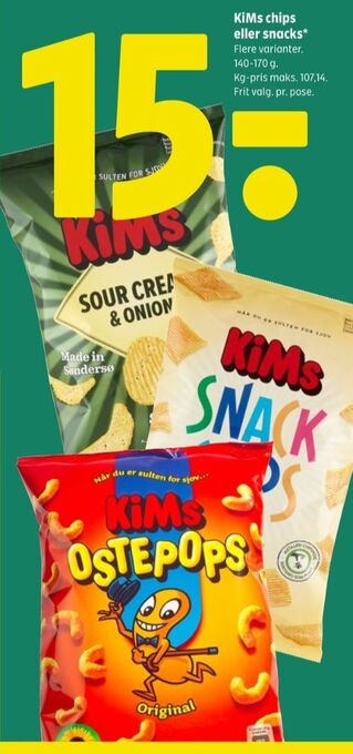 Coop 365 Kims chips tilbud