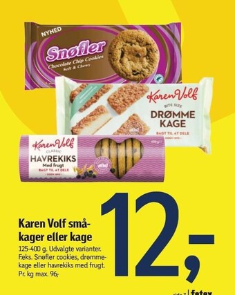 Føtex Karen volf småkager eller kage tilbud