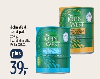 Føtex John west tun 3-pak tilbud