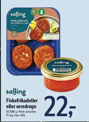 Føtex Fiskefrikadeller eller ørredrogn tilbud