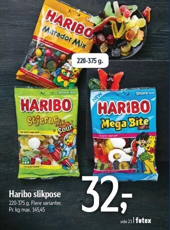 Føtex Haribo slikpose tilbud