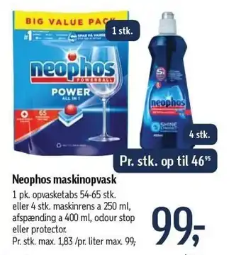 Neophos opvaske tabs 1 stk. el. maskinrens 4 stk.