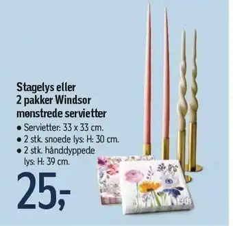 Føtex Stagelys el. windsor mønstrede servietter tilbud