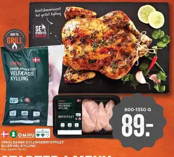 MENY Omhu dansk kyllingebrystfilet el. hel kylling tilbud