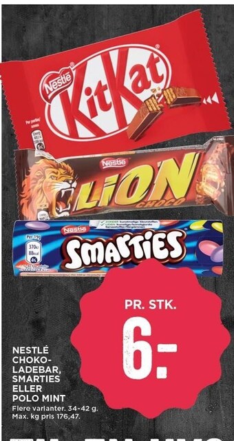 MENY Nestle chokoladebar smarties el. polo mint tilbud
