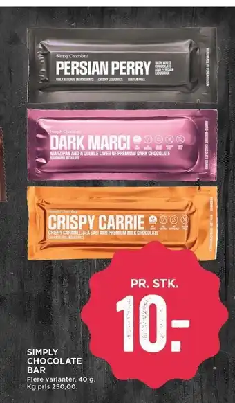 MENY Simply chocolate bar tilbud