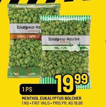 Priss Menthol eukalyptus bolcher tilbud