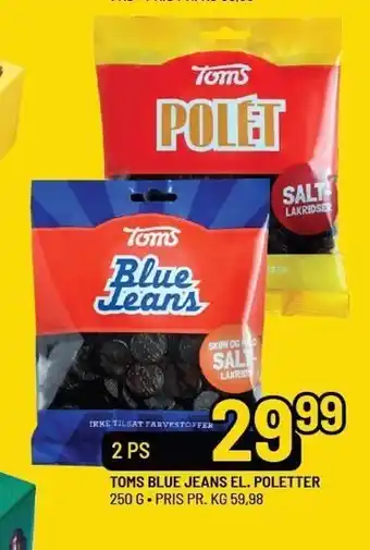 Priss Toms blue jeans el. poletter 2 ps. tilbud