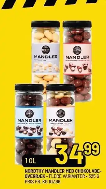 Priss Nordthy mandler med chokoladeovertræk tilbud