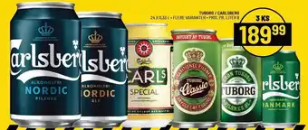 Priss Tuborg/carlsberg 3 ks. tilbud