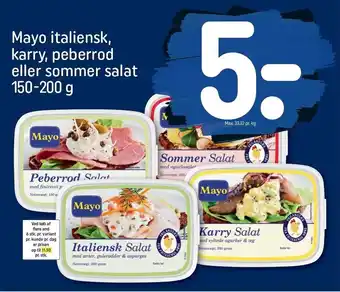 REMA 1000 Mayo italiensk, karry, peberrod el. sommer salat tilbud