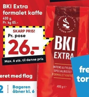 Bilka Bki extra formalet kaffe tilbud