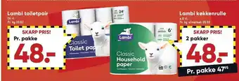 Lambi toiletpapir el. køkkenrulle