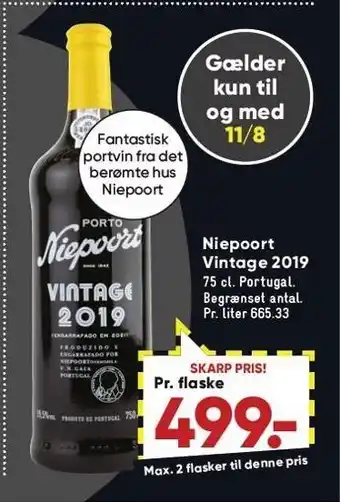 Bilka Niepoort vintage 2019 tilbud