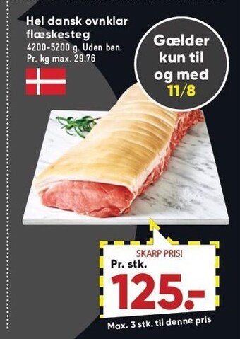 Bilka Hel dansk ovnklar flæskesteg tilbud