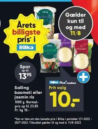 Bilka Salling basmati el. jasmin ris tilbud