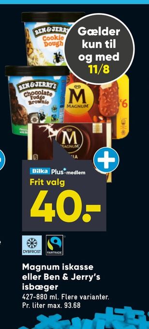Magnum iskasse eller ben & jerry's isbæger
