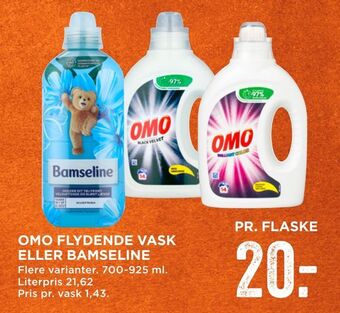 MENY Omo flydende vask eller bamseline tilbud
