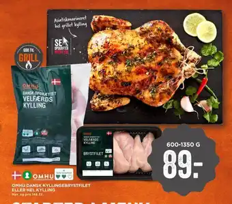 MENY Omhu dansk kyllinge brystfilet eller hel kylling tilbud