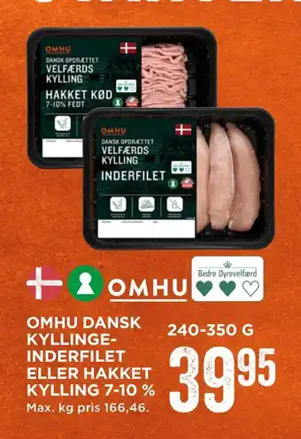MENY Omhu dansk kyllingeinderfilet eller hakket kylling 7-10 % tilbud