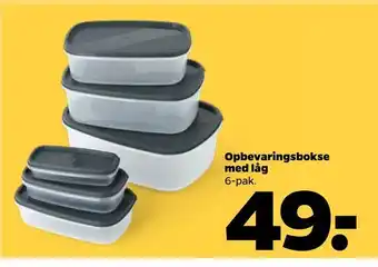 Netto Opbevaringsbokse med låg tilbud