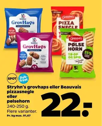Netto Stryhn's grovhaps eller beauvais pizzasnegle eller pølsehorn tilbud