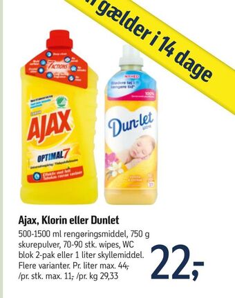 Føtex Ajax, klorin eller dunlet tilbud