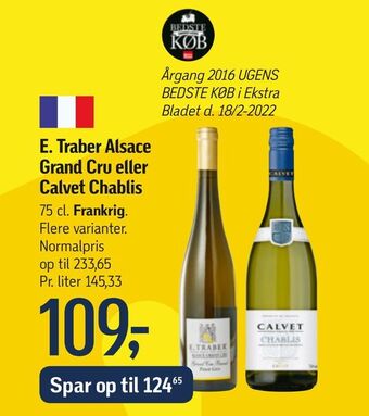 Føtex Traber alsace grand cru eller calvet chablis tilbud