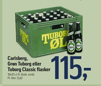 Føtex Carlsberg, grøn tuborg eller tuborg classic flasker tilbud