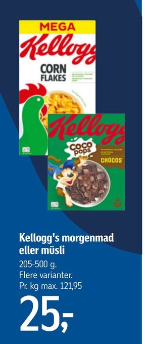 Føtex Kellogg's morgenmad eller müsli tilbud