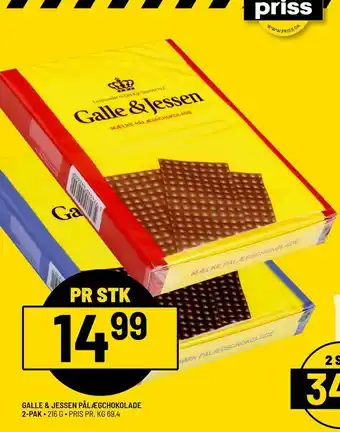 Priss Galle & jessen pålægchokolade tilbud