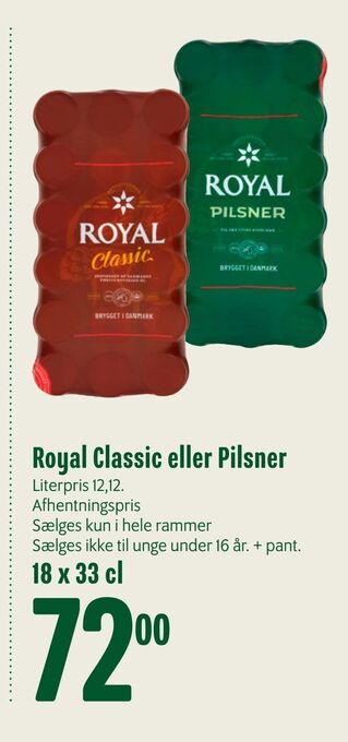 Min Købmand Royal classic eller pilsner tilbud