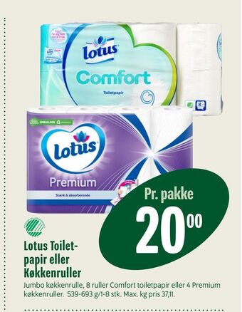 Min Købmand Lotus toiletpapir eller køkkenruller tilbud