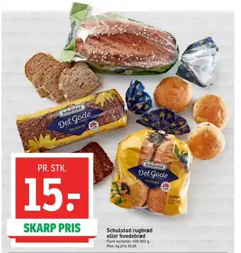 SPAR Schulstad rugbrød eller hvedebrød tilbud