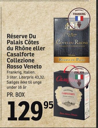 SPAR Réserve du palais côtes du rhône eller casalforte collezione rosso veneto tilbud