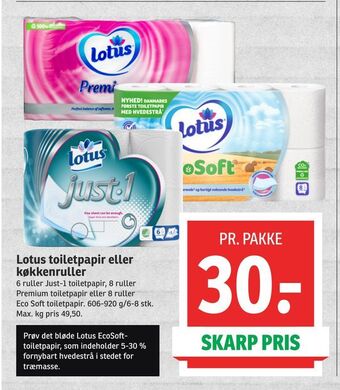 SPAR Lotus toiletpapir eller køkkenruller tilbud