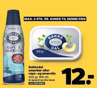 Netto Bakkedal smørbar el. raps- og smørolie tilbud