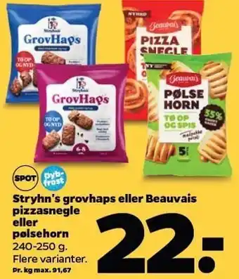 Netto Stryhn's grovhaps el. beauvais pizzasnegle el. pølsehorn tilbud
