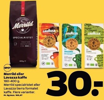 Netto Merrild el. lavazza kaffe tilbud