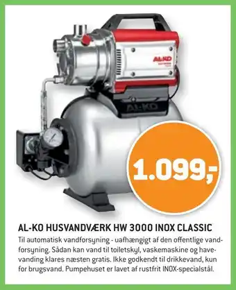 Al-ko husvandværk hw 3000 inox classic