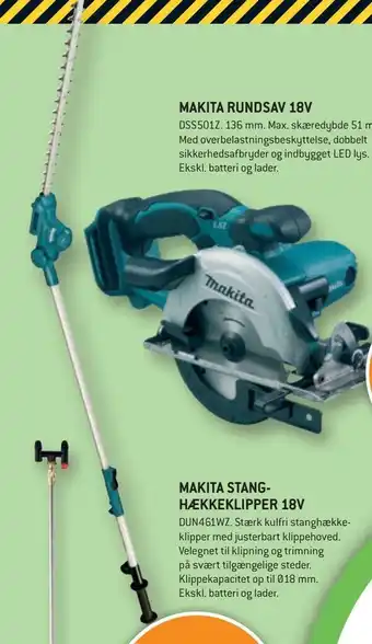 Makita stang- hækkeklipper 18v