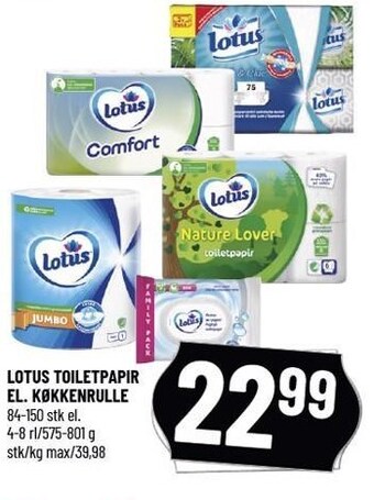 Løvbjerg Lotus toiletpapir el. køkkenrulle tilbud