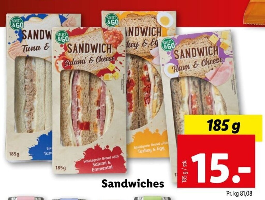 Sandwiches tilbud hos Lidl