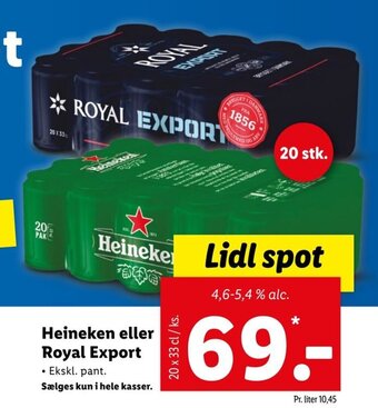 Lidl Heineken Eller Royal Export tilbud