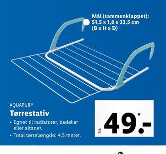 Lidl Aquapur Tørrestativ tilbud