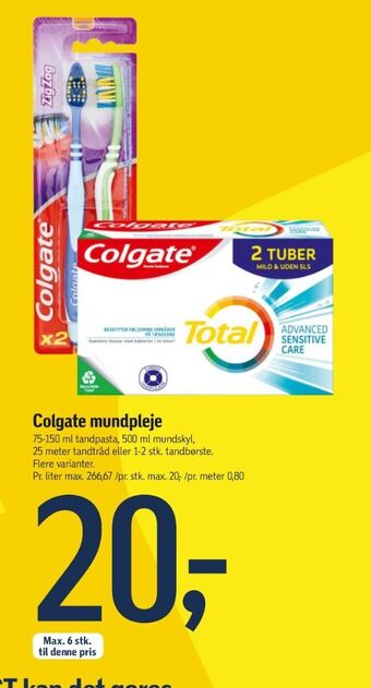 Føtex Colgate tandpasta tilbud