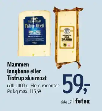 Føtex Tistrup mejeri skæreost mellemlagret tilbud